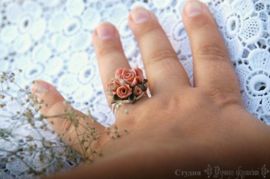 Кольцо с пепельной розой Кольцо Пепельная роза