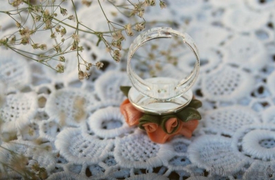 Кружевная роза - кольцо Кольцо кружевная роза