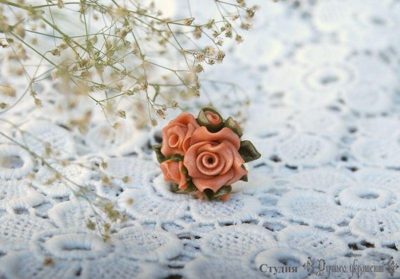 Кольцо с розой Кольцо роза